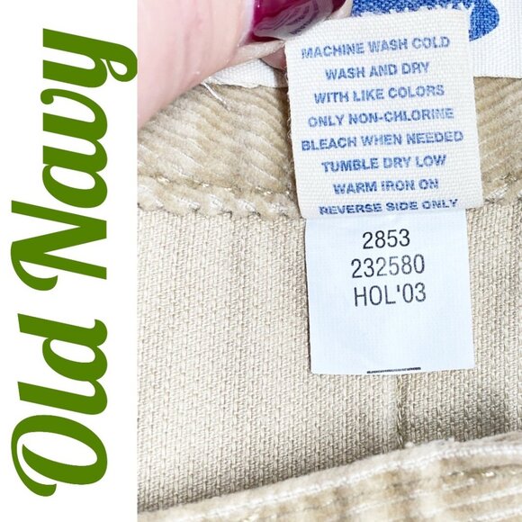 OLD NAVY VINTAGE Y2K STRETCH CORDUROY PLEATED MINI SKIRT TAN PREPPY ACADEMIA 6 - Picture 6 of 9